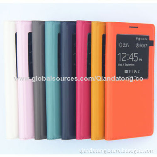 Flip Leather Case with Sleep/Wake Function and Replacement Battery Cover for Samsung Galaxy Note 2